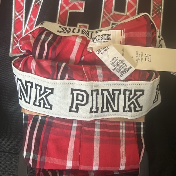 New Gift Set VS PINK Plaid Logo Tote and VS Cotton Oversized Plaid Boxer Shorts - Picture 10 of 11